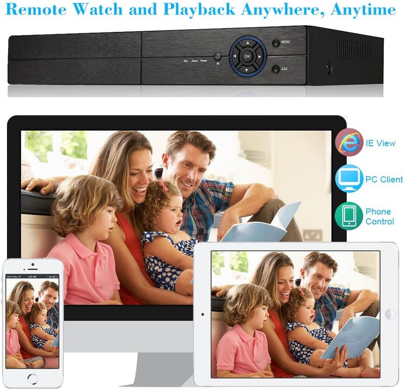 EVERSECU 8CH 1080P 5-in-1 HD Analog Hybrid DVR&NVR Supports Up to 5MP IP Camera+1080P AHD/TVI/CVI/CVBS Analog Camera Standalone DVR CCTV Surveillance Security System Video Recorder (No Hard Driver) - Image 3